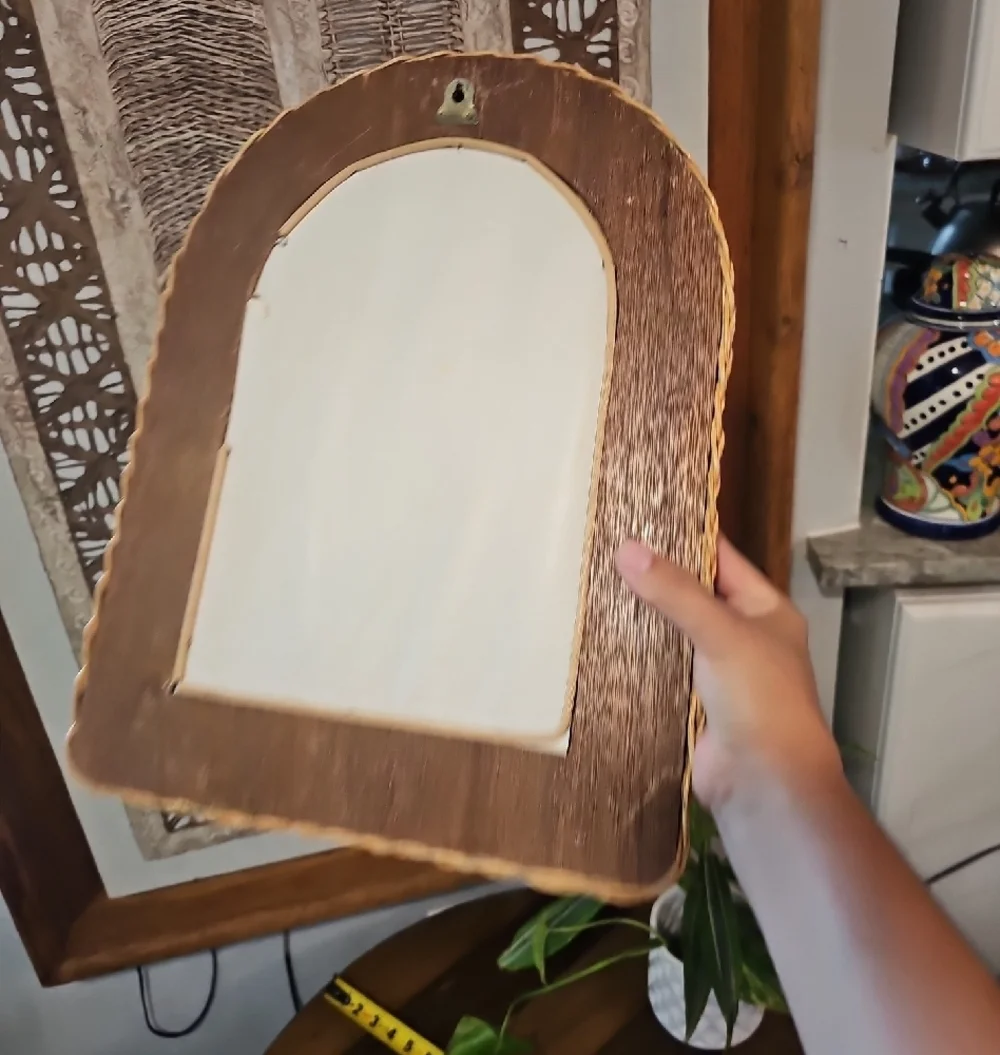 VintageNatural Rattan Wicker Arched Mirror 1970s 16